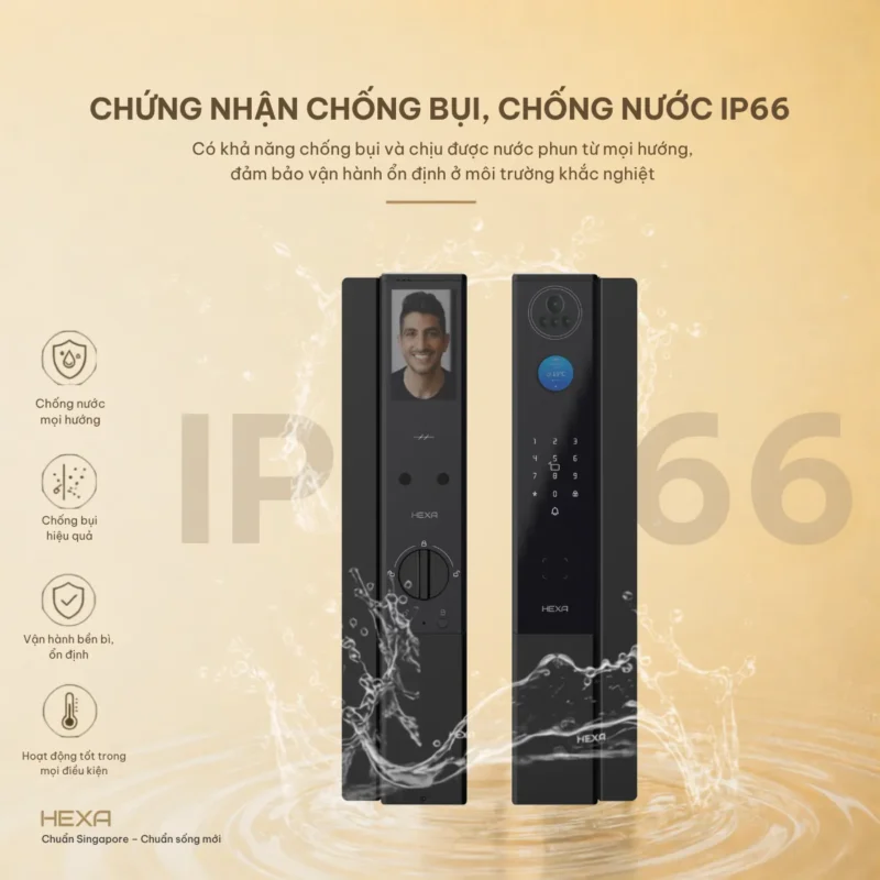 Chứng nhận chống bụi, chống nước IP66 của HEXA P200 PROMAX