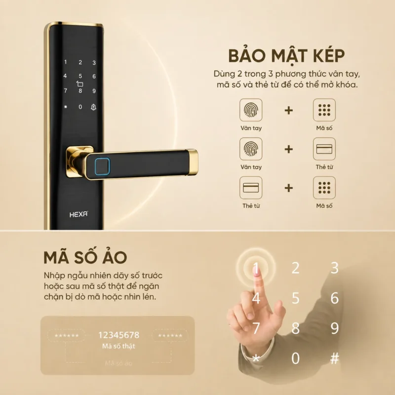 Tính năng bảo mật & mã số ảo của HEXA L100
