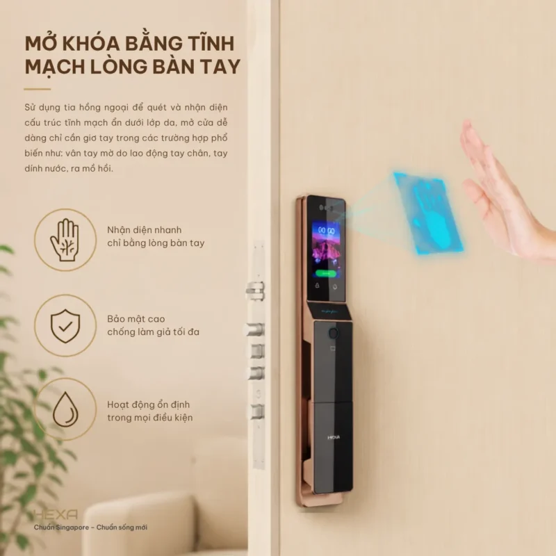 Mở khóa bằng tĩnh mạch lòng bàn tay cùng HEXA P100M PROMAX