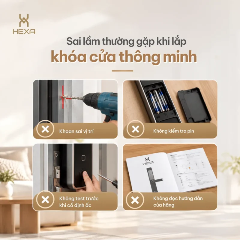 Sai lầm thường gặp khi lắp khóa cửa thông minh