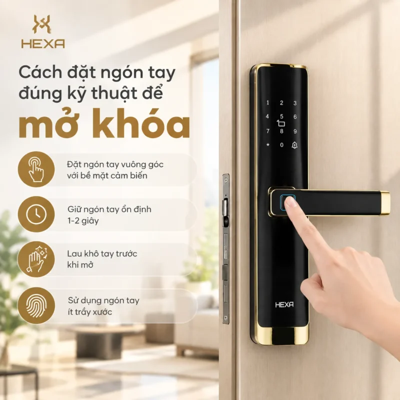 Cách đặt ngón tay đúng kỹ thuật để mở khóa vân tay
