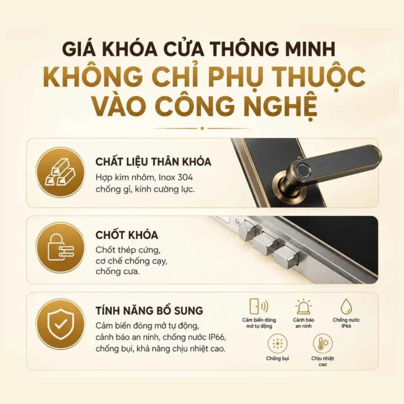 Giá khóa cửa thông minh không chỉ phụ thuộc vào công nghệ