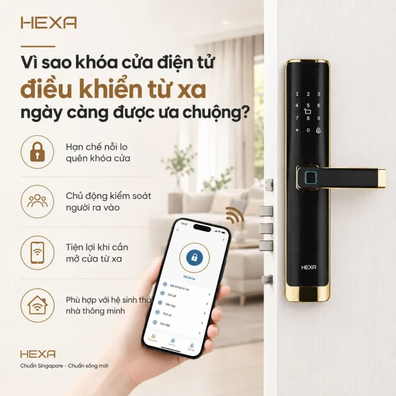 Vì sao khóa cửa điện tử điều khiển từ xa ngày càng được ưa chuộng