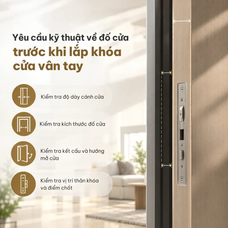 Yêu cầu kỹ thuật về đố cửa trước khi lắp khóa cửa vân tay