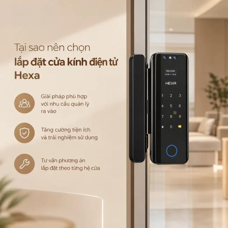 Tại sao nên chọn lắp đặt cửa kính điện tử Hexa