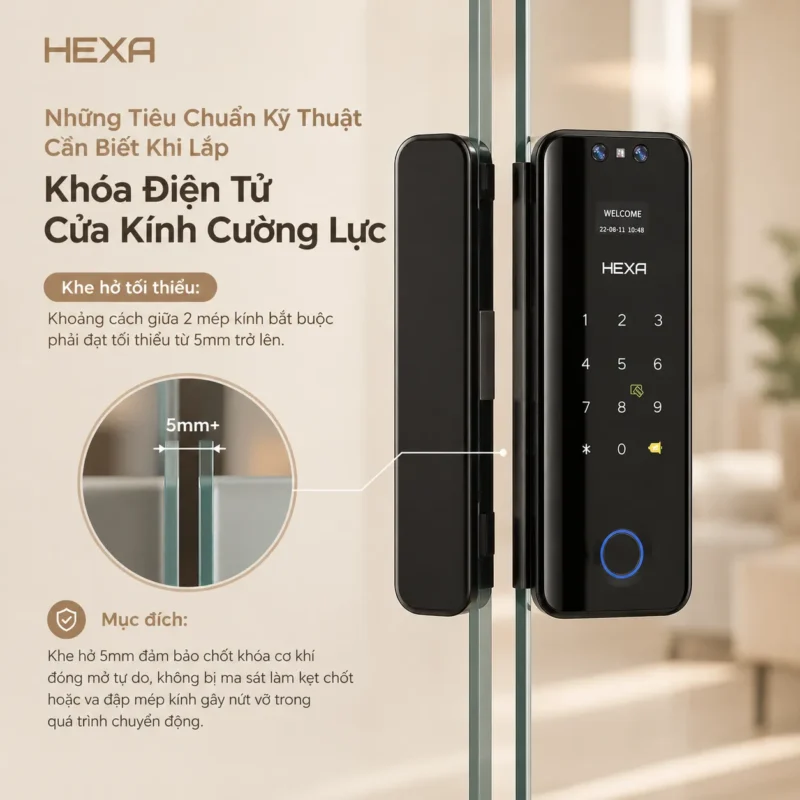Tiêu chuẩn khe hở khóa kính HEXA