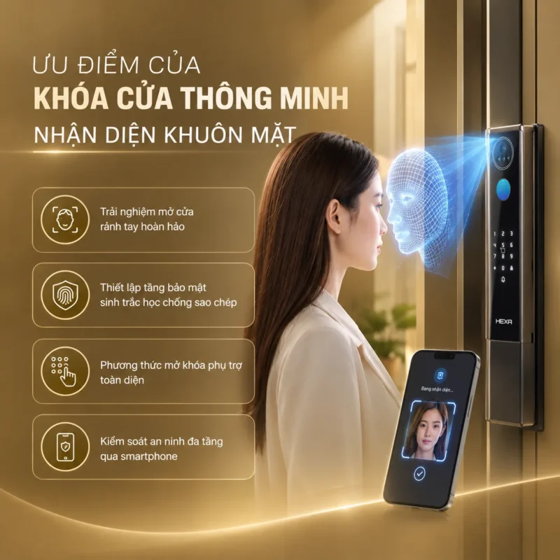 4 ưu điểm của khóa cửa thông minh nhận diện khuôn mặt
