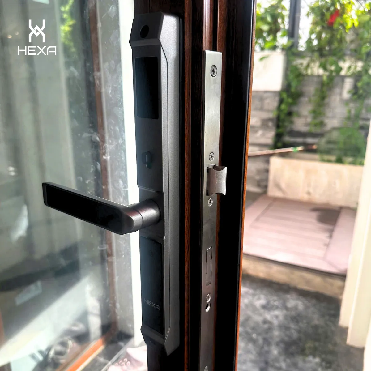Mặt trong khóa cửa thông minh chống nước HEXA A100