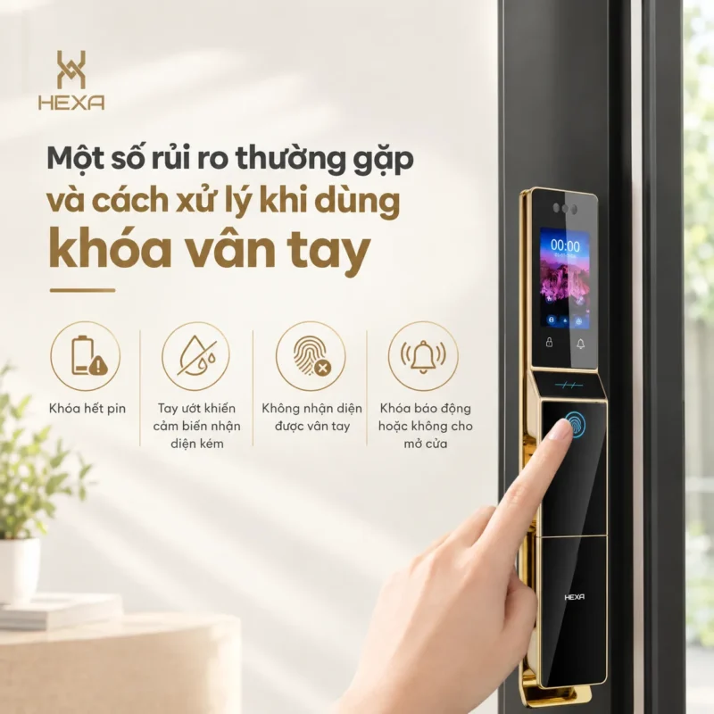 Một số rủi ro thường gặp và cách xử lý khi dùng khóa vân tay
