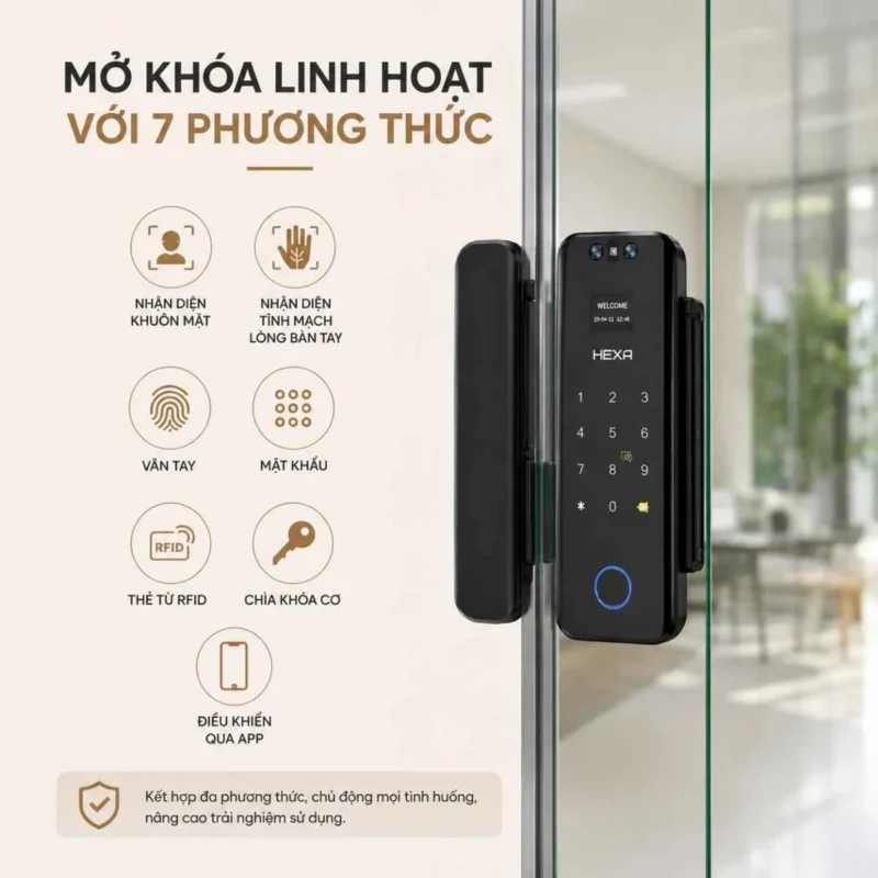 Mở khóa linh hoạt với 7 phương thức cùng HEXA G100PRO