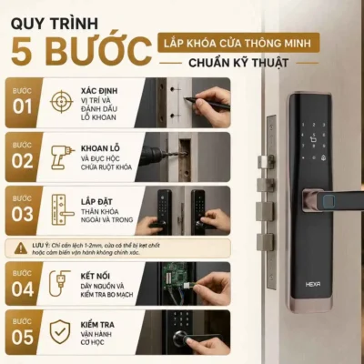 Cách lắp khóa cửa thông minh