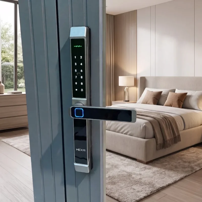 HEXA A100 - mẫu khóa vân tay Đà Nẵng được yêu thích nhất cho hệ cửa nhôm Xingfa
