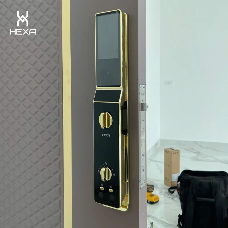 Phiên bản Vàng Gold HEXA P100M Promax của khóa vân tay Bình Dương bán chạy