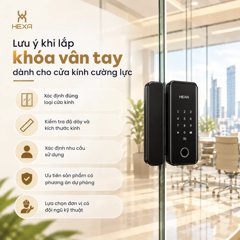 5 Lưu ý khi lắp khóa vân tay dành cho cửa kính cường lực